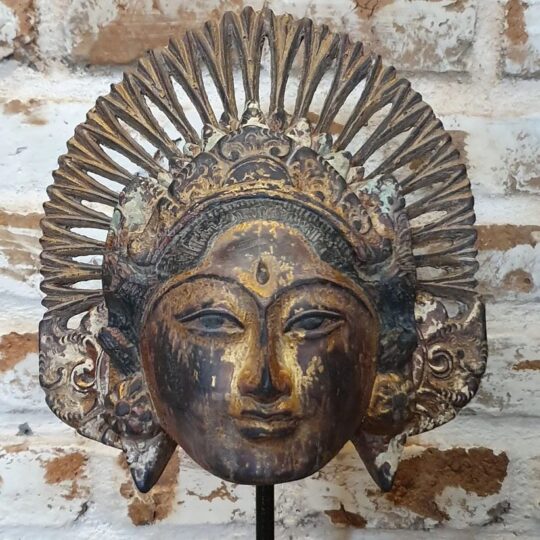 Authentic Balinese Dancer Mask with Stand bali buddha decor