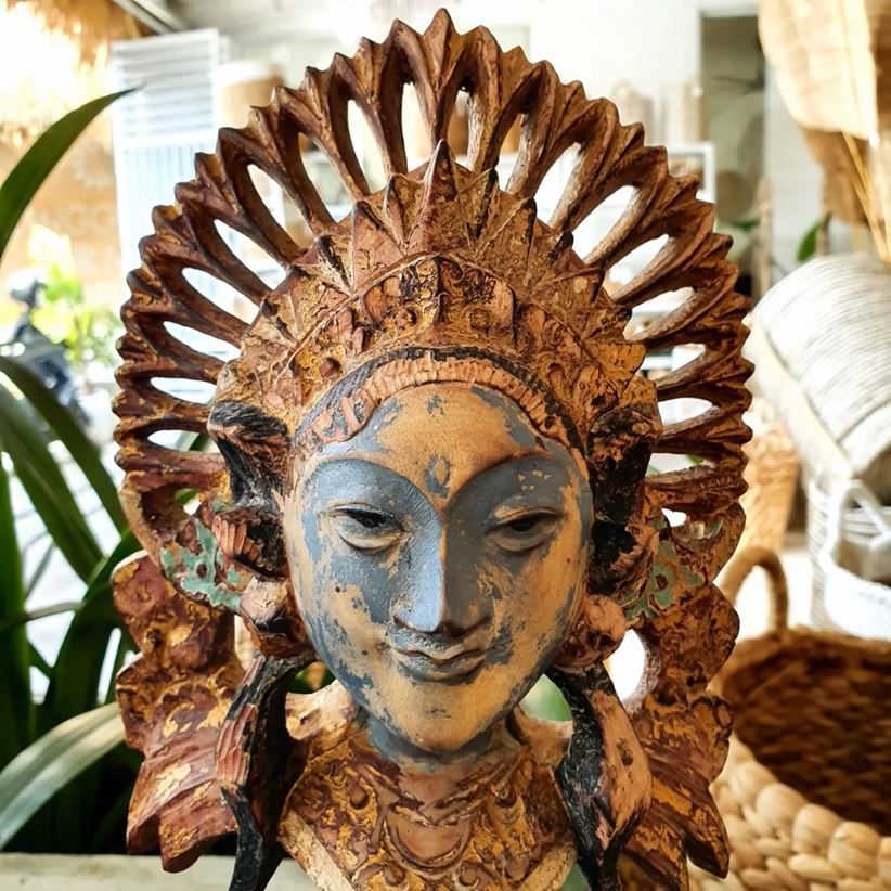 Bali Buddha Authentic Balinese carved wooden mask homewares decor product