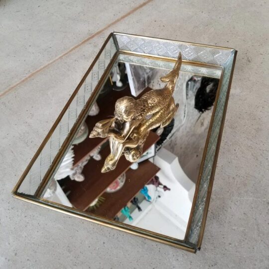 Brass Mirrored Glass Tray bali buddha homewares