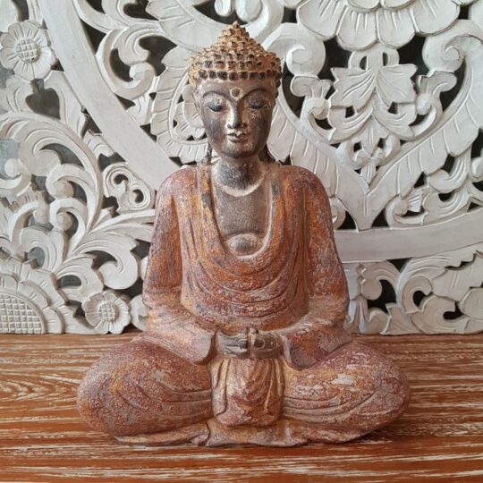 Carved Sitting Buddha bali buddha art and decor