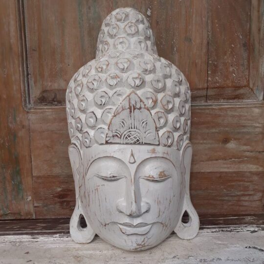 White Traditional Buddha Head bali buddha decor