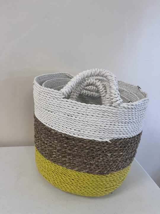 yellow-white-woven-basket-set